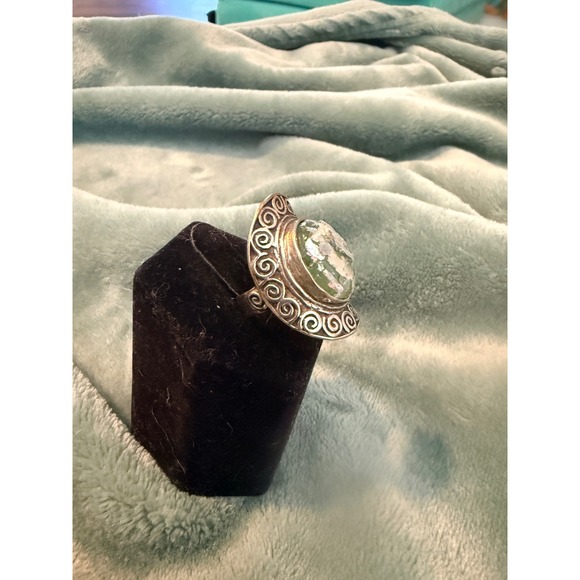 Or Paz Sterling Silver Israel Roman Glass Ring 7.5 - Picture 4 of 8